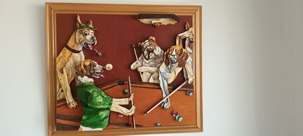 tableau les chiens joueurs Décoration