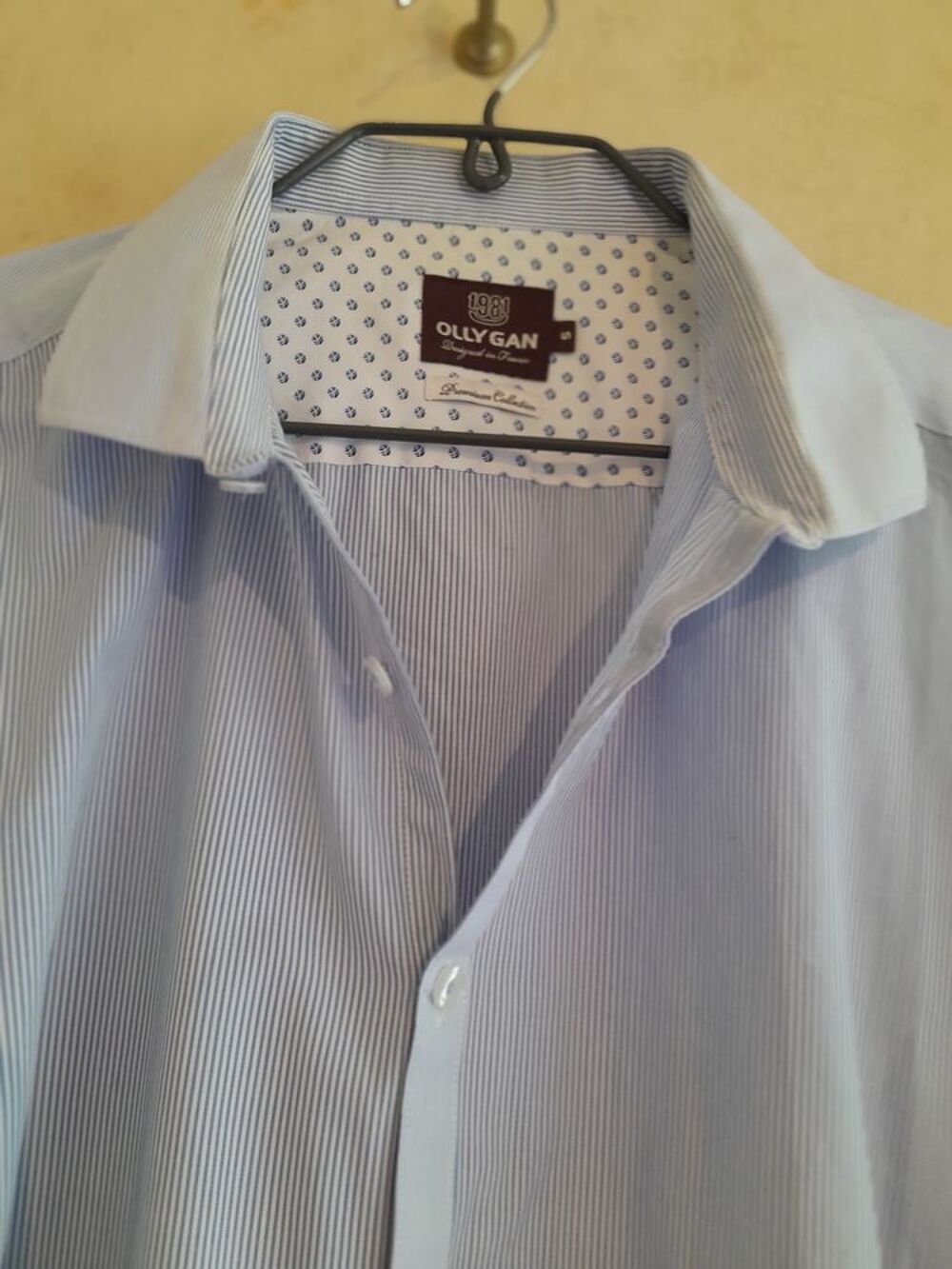 Chemise Ollygan ray&eacute;e bleue (93) Vêtements