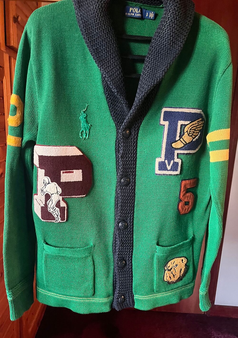 Pull - Veste - Cardigan Letterman en coton Polo Ralph Lauren Vtements