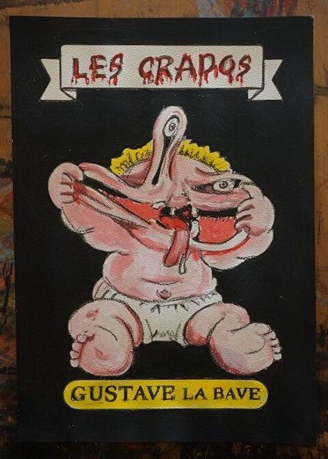 peinture - les crados - gustave la bave - sur papier aquarel Fougères (35)
