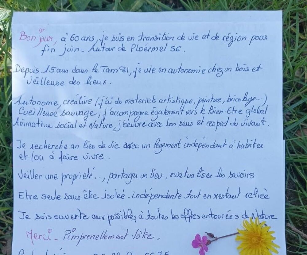 Demande Colocation Recherche lieu de vie dans le Morbihan Ploërmel