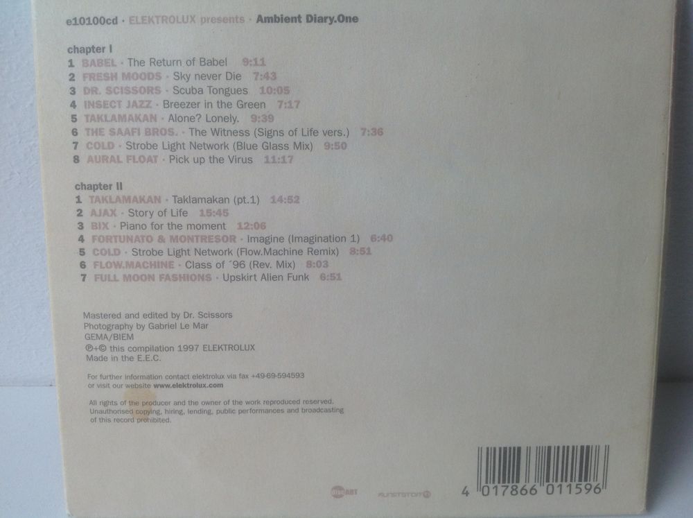 AMBIENT DIARY ONE 2 CD Envoi Possible
CD et vinyles