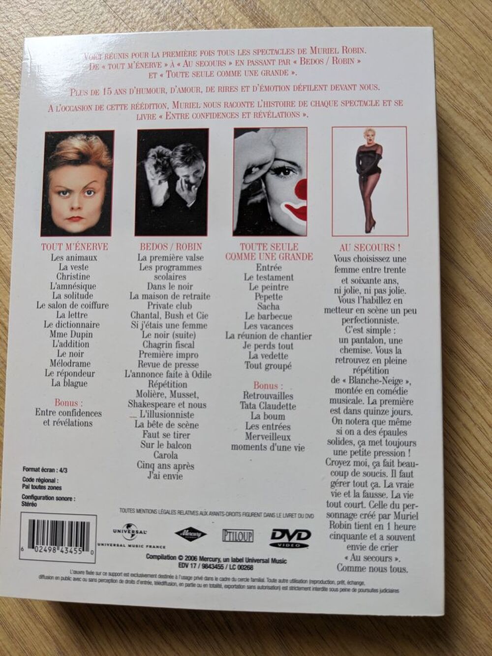 Coffret 4 DVD Muriel Robin se plie en quatre - &eacute;tat neuf DVD et blu-ray