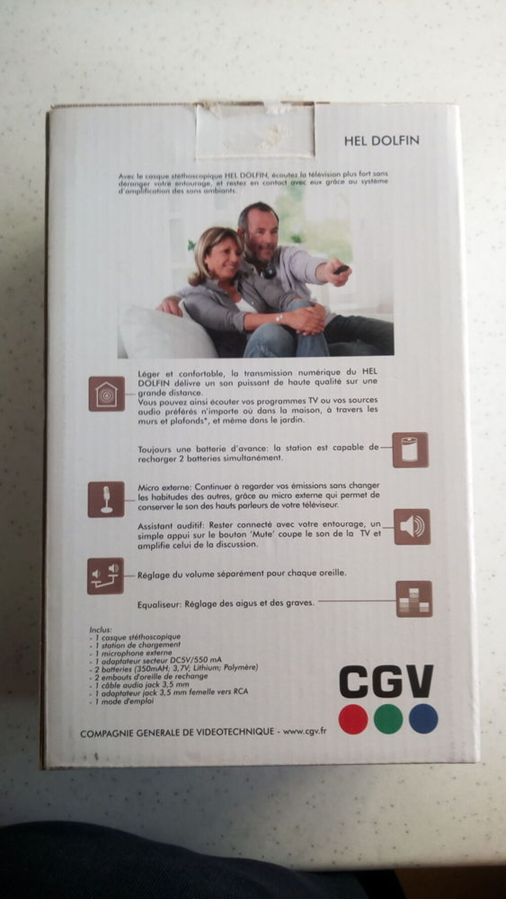 Casque TV sans fil sp&eacute;cial Senior CGV avec 2 batteries Audio et hifi