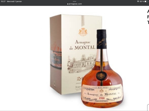 Bouteille Armagnac de Montal 1980 dans son �tui. 90 S�lestat (67)