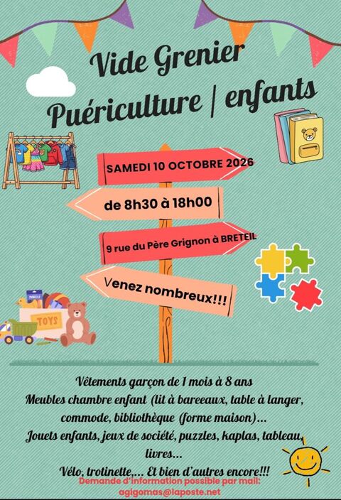 Vide Grenier Puériculture/enfants.
Breteil (35)