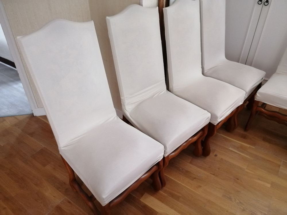 6 chaises tapiss&eacute;es en ch&ecirc;ne Meubles