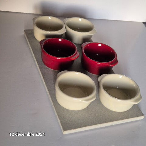 Set de 6 verrines en c�ramique  et son plateau en gr�s 15 Saumur (49)