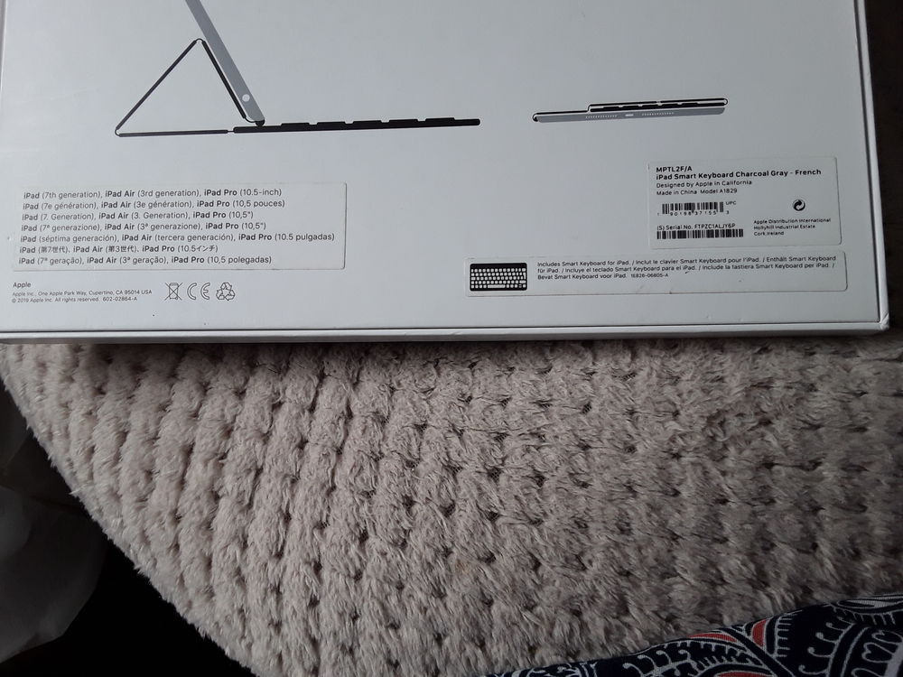 Clavier Ipad smart keyboard
7eme g&eacute;n&eacute;ration 3 eme g&ecirc;ne 10,5 Matériel informatique