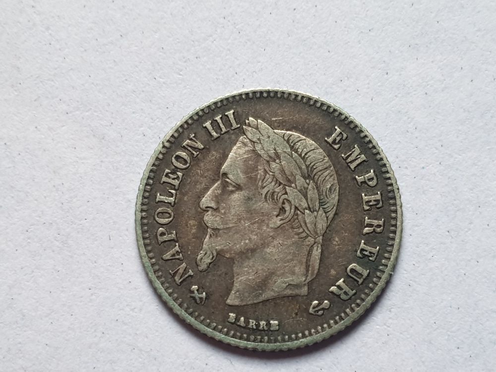 Pi&egrave;ce 20 centimes Napol&eacute;on III Argent 