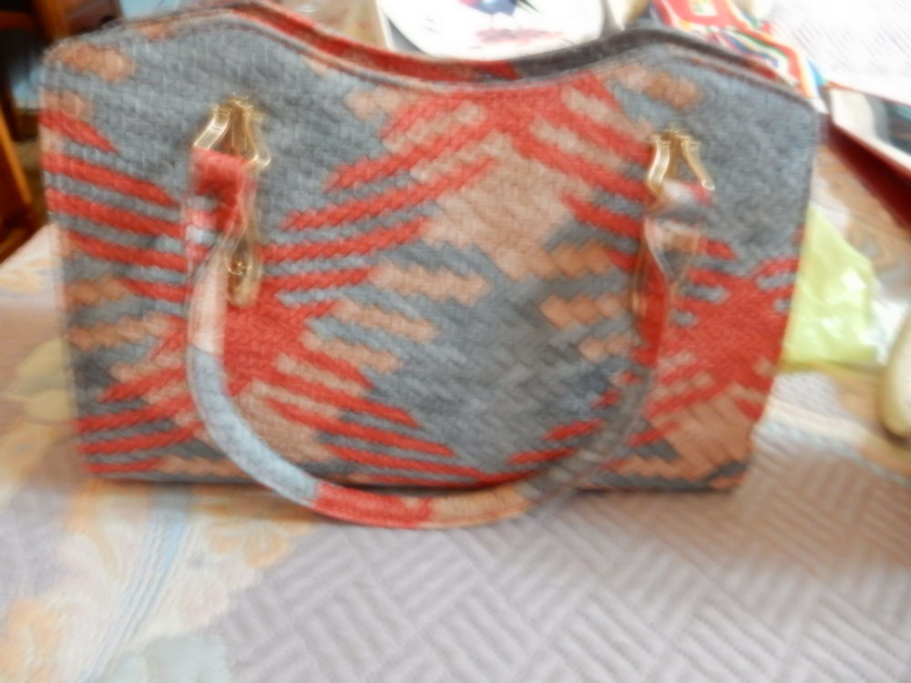 sac multicolore tress&eacute; Maroquinerie