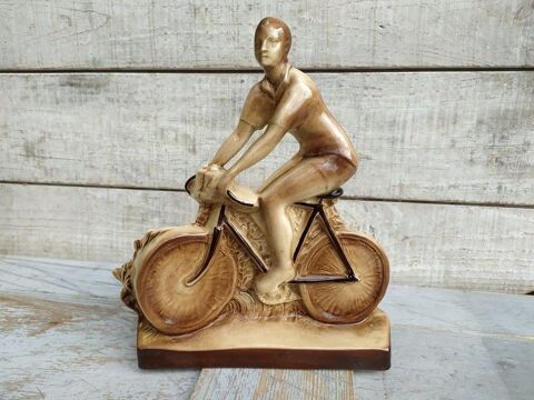 Sculpture Vlo Coureur Cycliste Cramique Art Dco 1920/30 120 Loches (37)