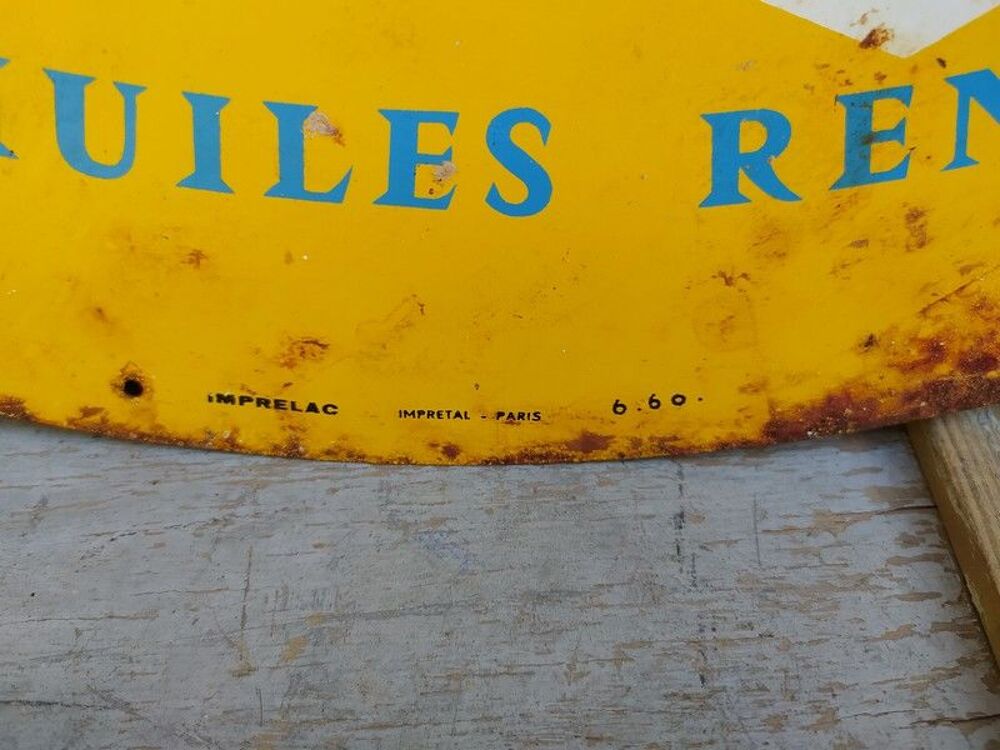 Plaque T&ocirc;le Publicitaire Huile Renault Sp&eacute;cial Sport 
