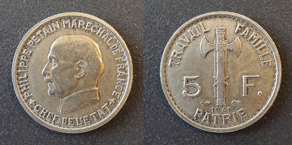 5 francs P&eacute;tain 1941 (rare) 
