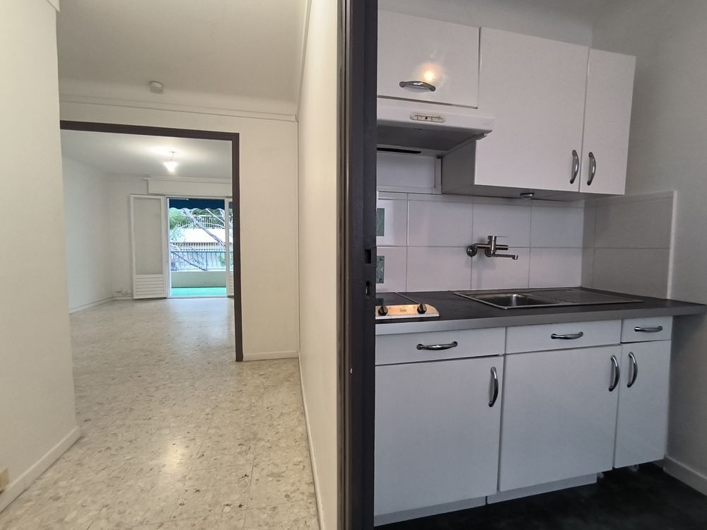 Location Appartement T1 traversant 31m2, cuisine séparée, terrasse, parking, cave Cannes