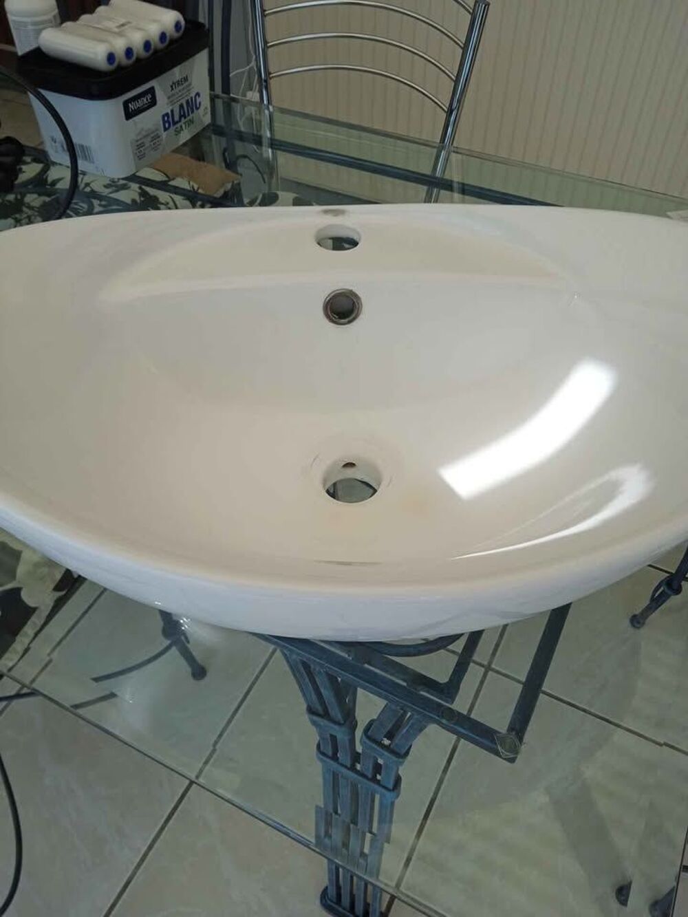 Lavabo de salle de bain forme ovale Bricolage