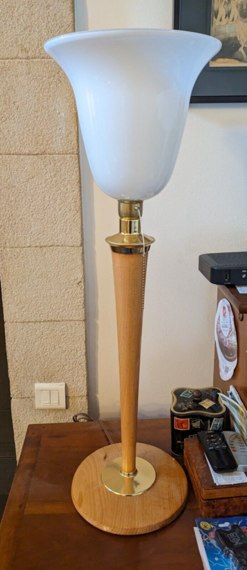 Belle lampe art dco MAZDA COULEUR NOYER CLAIR ET LAITON OR 175 Marseille 13 (13)
