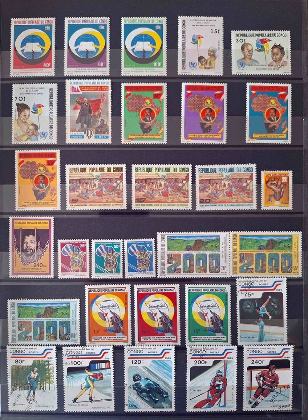 S&eacute;rie de timbres de collection du Congo 