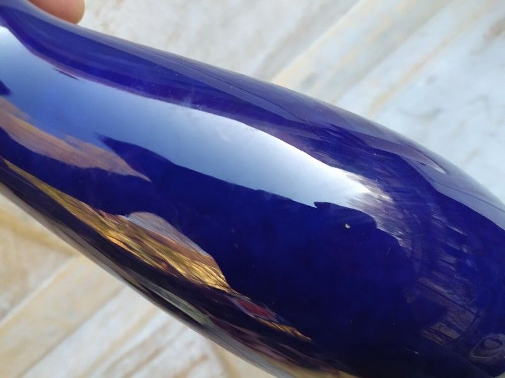 Vase Porcelaine Bleue Cobalt Style S&egrave;vres Décoration