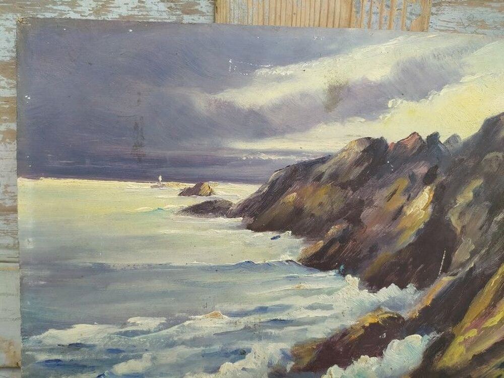 Tableau Paysage de Bretagne Marine Sign&eacute; R&eacute;my 