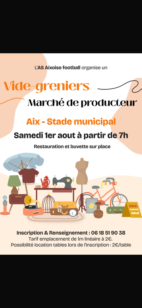 Vide greniers, marché de producteur Aix (19)