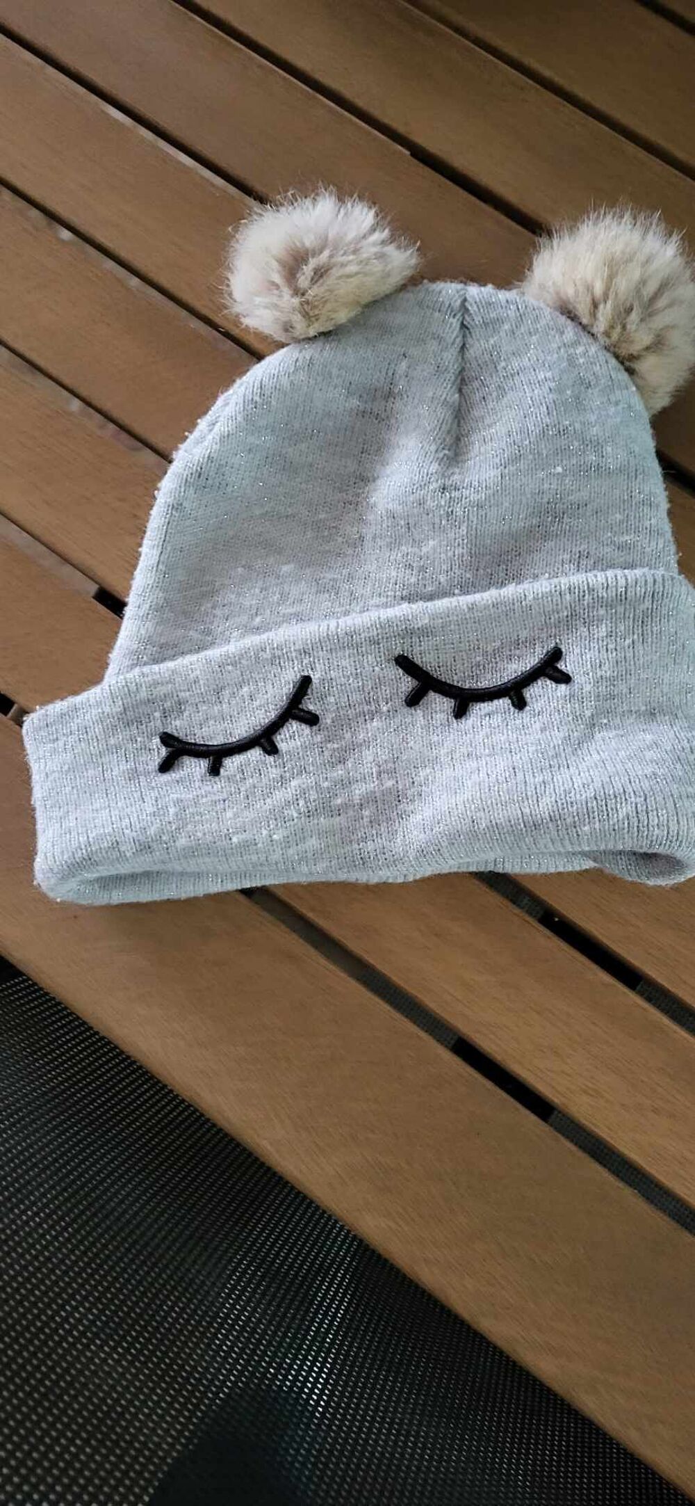 Original bonnet enfant gris fille chapeau hiver Vêtements enfants