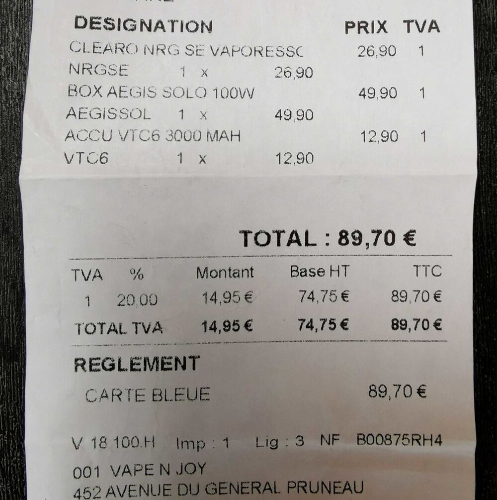 Vapote Aegis Solo 100w avec accessoires Photos/Video/TV
