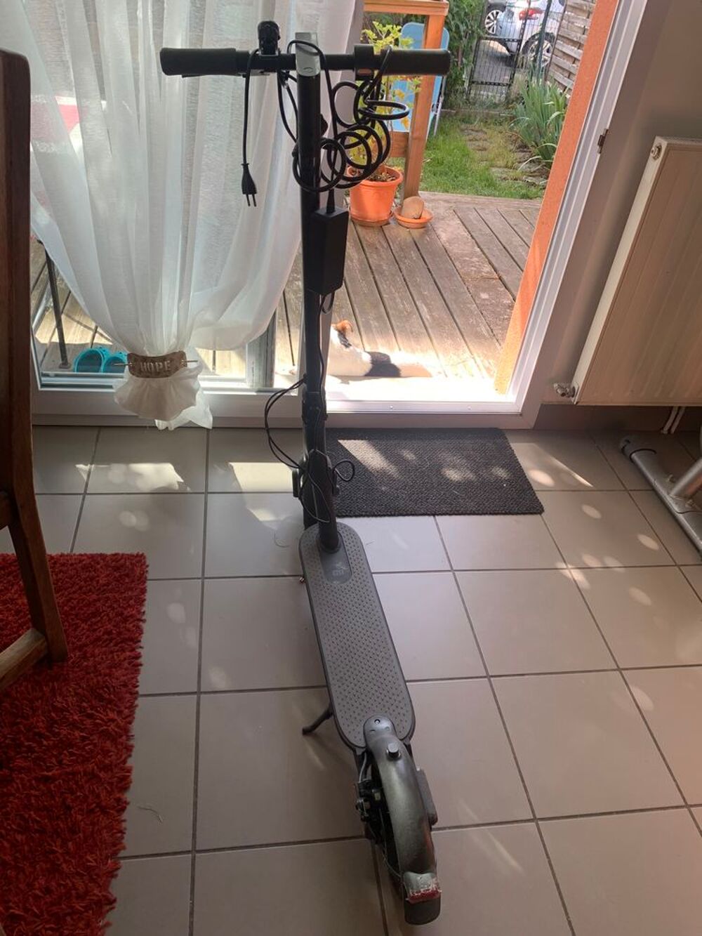 Trottinette &eacute;lectrique grise avec accessoires Sports