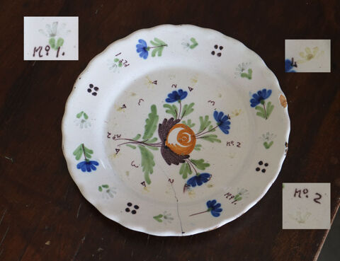 Curieuse assiette en faïence, Forges Les Eaux  XVIIIe ? XIXe 20 Fillinges (74)
