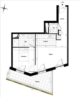  Appartement � vendre 2 pi�ces 46 m�