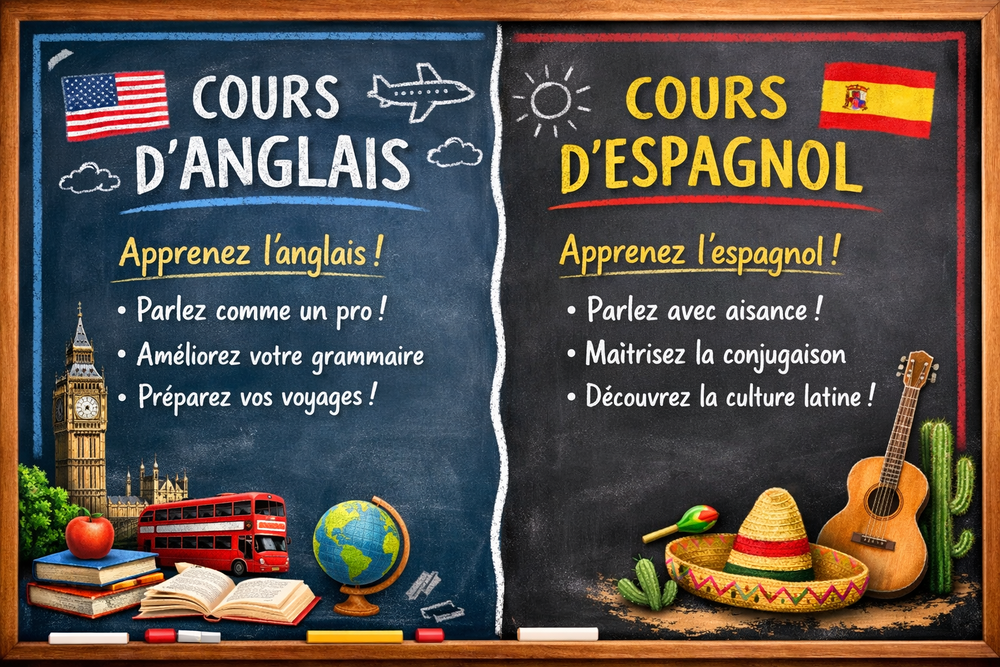   Langues anglaise et espagnole présentiel ou visio  