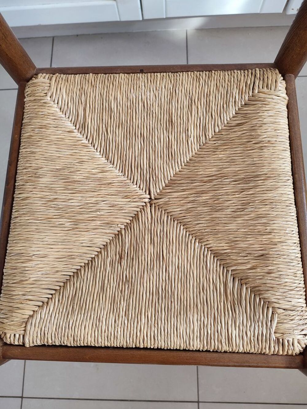 Chaise en bois et paille Meubles