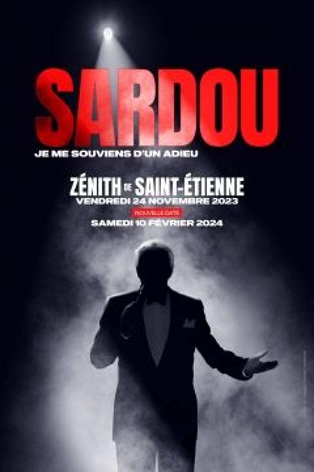 1 place concert SARDOU ZENITH SAINT ETIENNE 10 F&Eacute;VRIER 2024 Billetterie