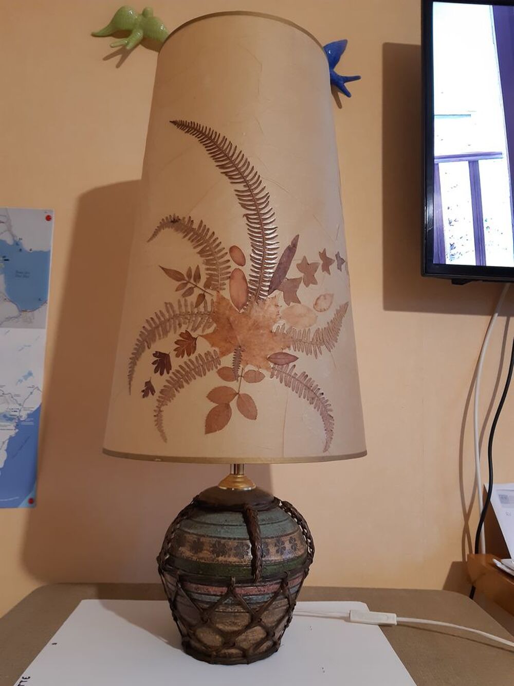 Lampe &agrave; Poser C&eacute;ramique Avec Fleurs S&eacute;ch&eacute;es... Décoration