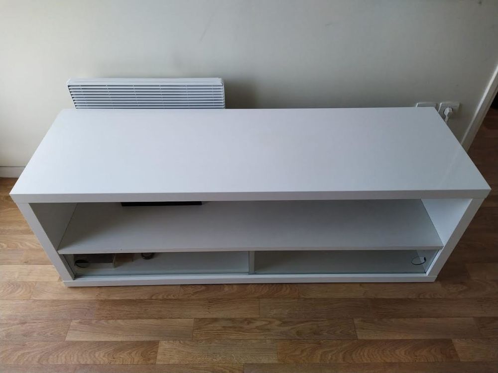 Meuble TV Blanc laqu&eacute; Meubles