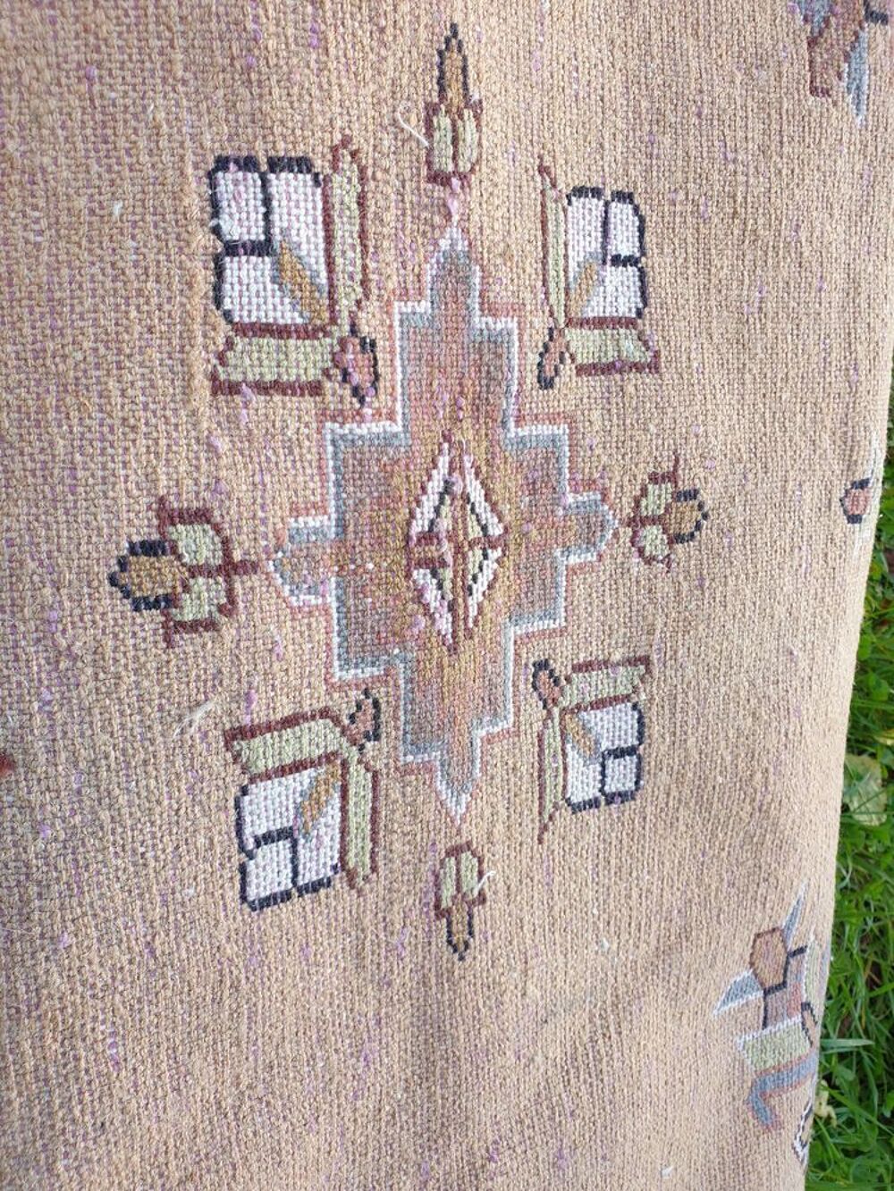 Tr&eacute;s Beau Grand Tapis Origine ORIENT Laine et Soie N&deg; 558613 Décoration