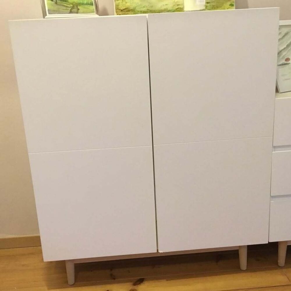 Meuble de rangement blanc &agrave; 2 portes Meubles