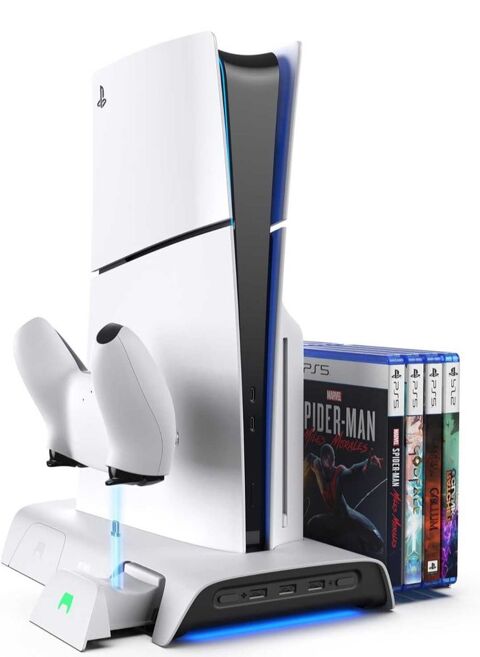 Support Refroidissement Station Charge PS5 Slim avec Contrleur RGB, Chargeur de Manette PS5, Refroidissement   2 Niveaux 35 Paris 12 (75)