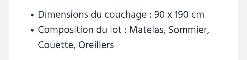 Lit 1 place Meubles
