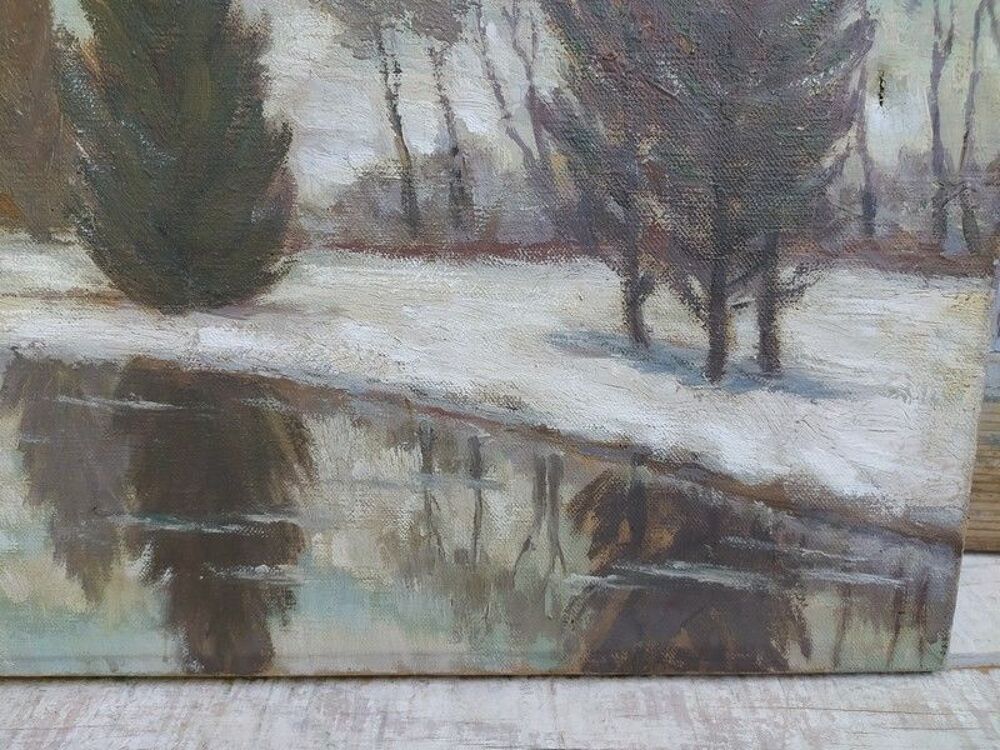 Tableau Paysage d'Hiver par Raoul L&eacute;on Lanternier 
