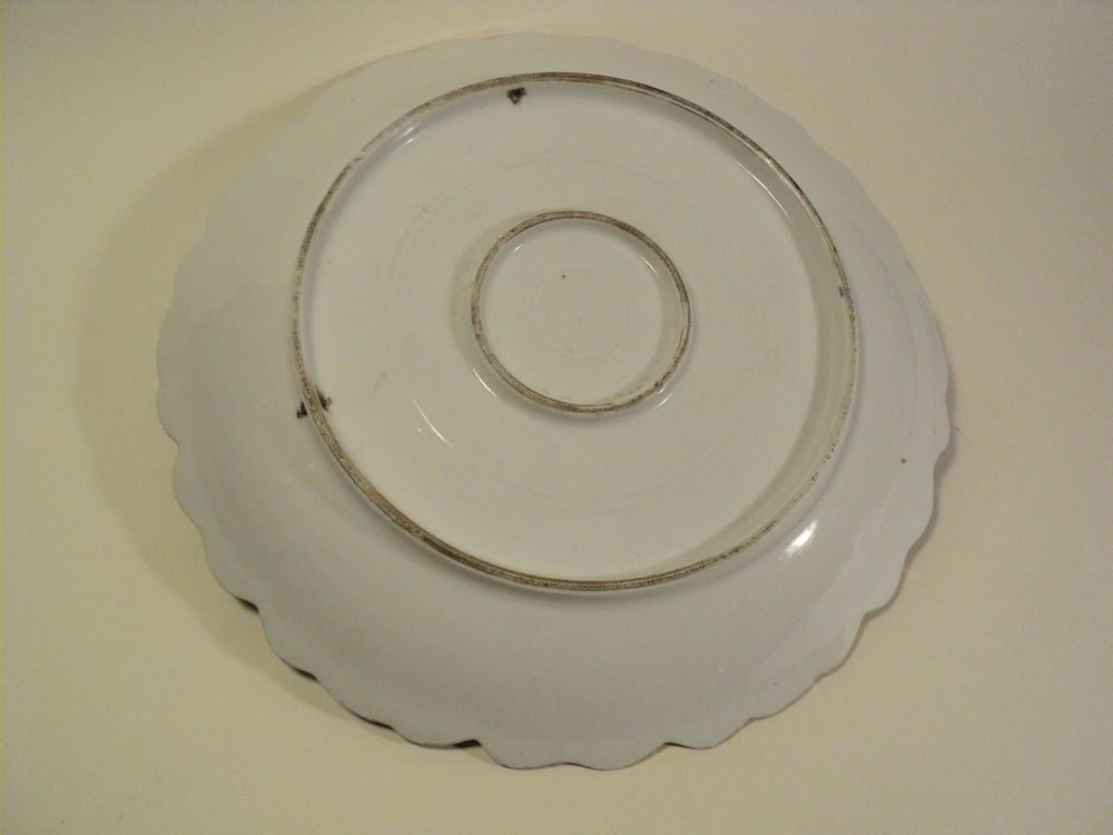 Grand Plat Porcelaine de Limoges XIX&egrave;me Paysage Barbizon Décoration