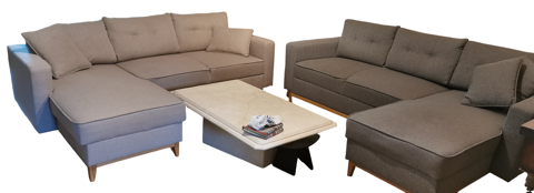 2 banquettes avec mridiennes 800 Lisses (91)