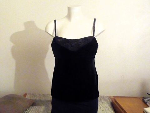 Top  Bretelles en Soie et Velours Noir- Helena Sorel 100 Paris 15 (75)