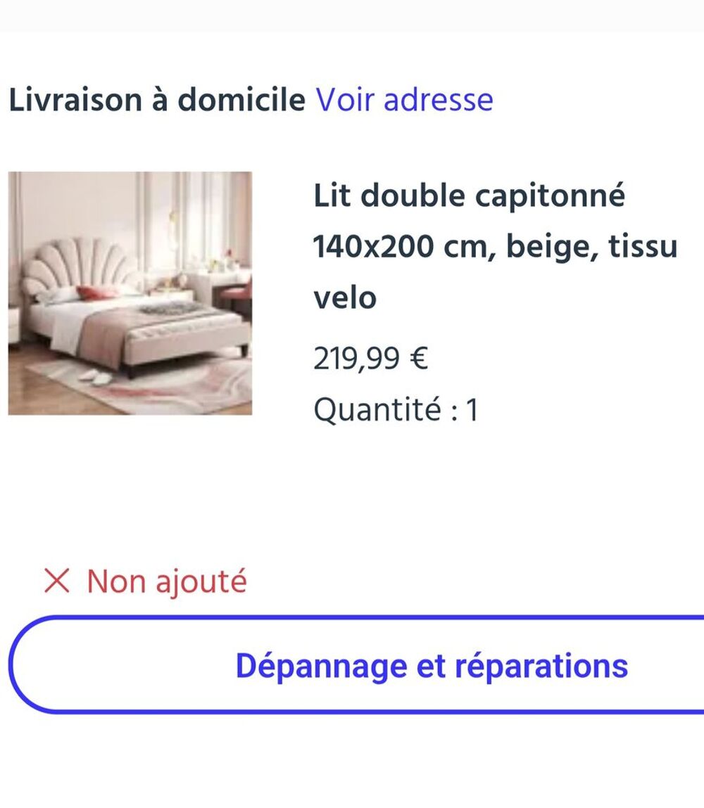 Lit double avec sommier Meubles
