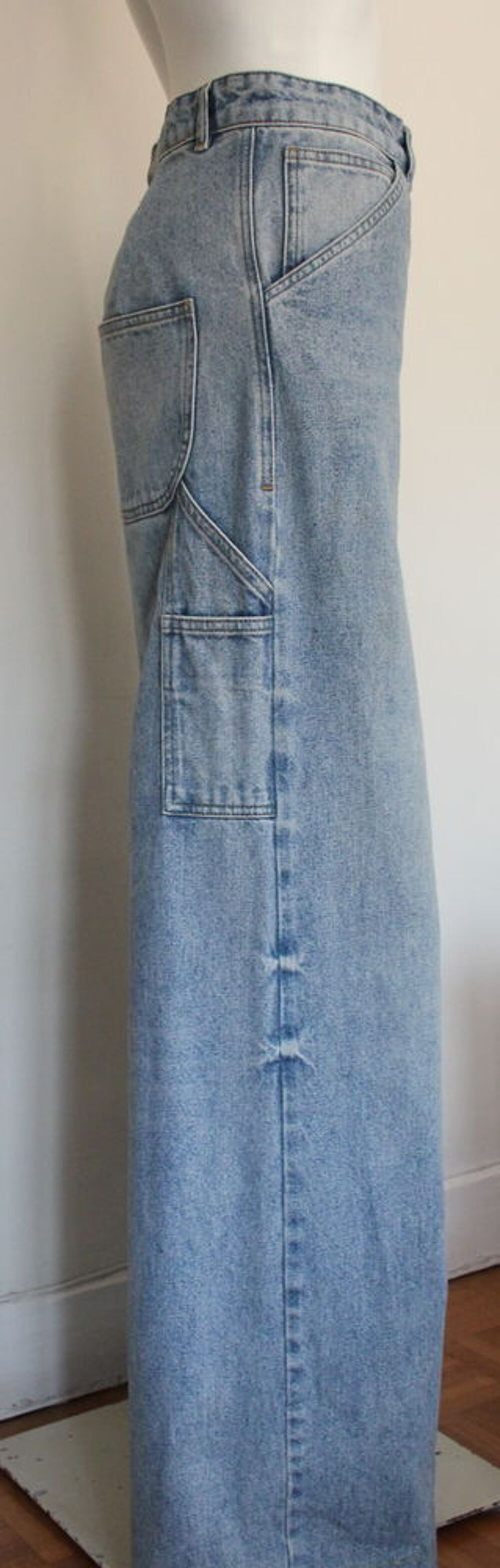 Jean &Eacute;vas&eacute; - Baggy Denim Dirty Blue COURREGES T.27 Vêtements