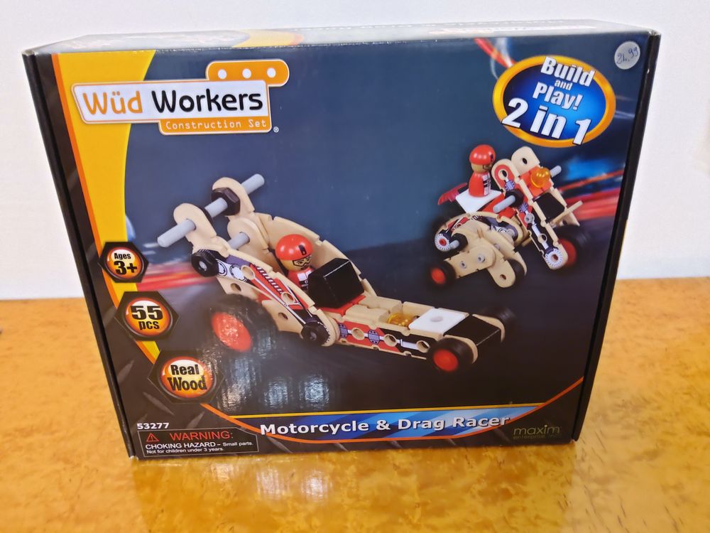 Jeu de construction en bois 2 v&eacute;hicules dragster neuf Jeux / jouets