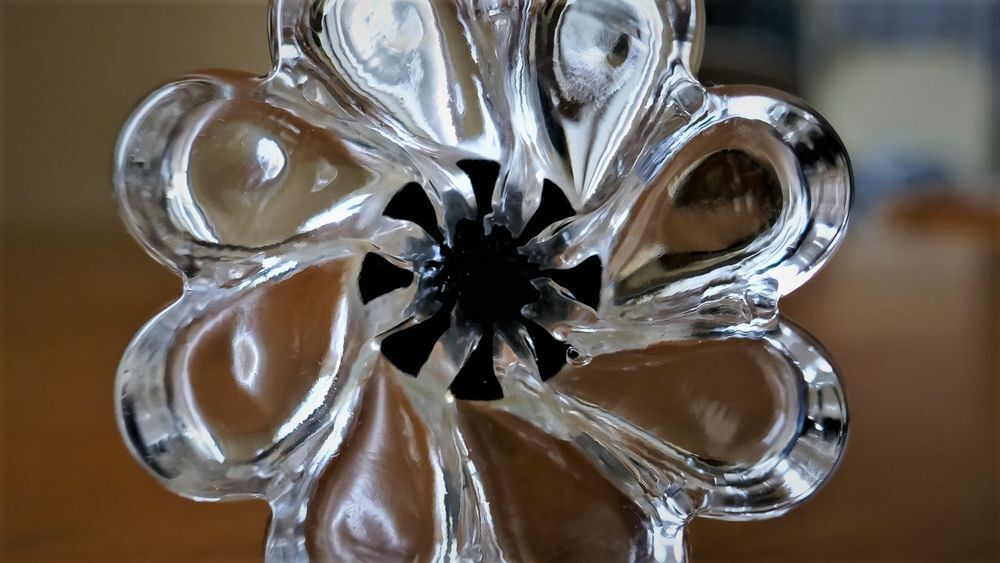 Soliflore verre et p&acirc;te de verre Bleu Nuit TBE Décoration