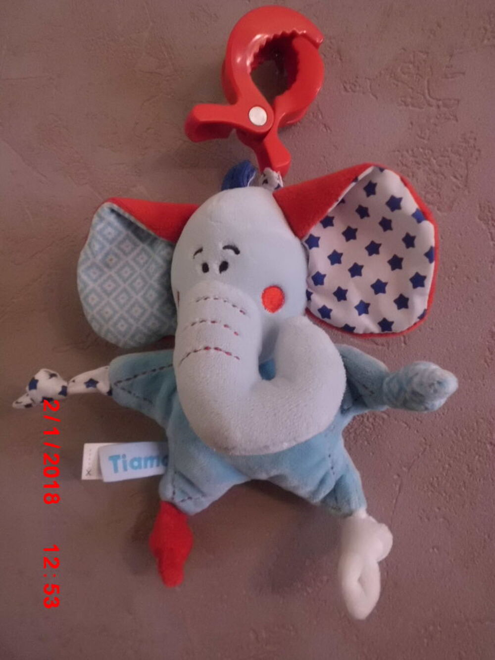 DOUDOU ELEPHANT VIBRANT TIAMO Jeux / jouets