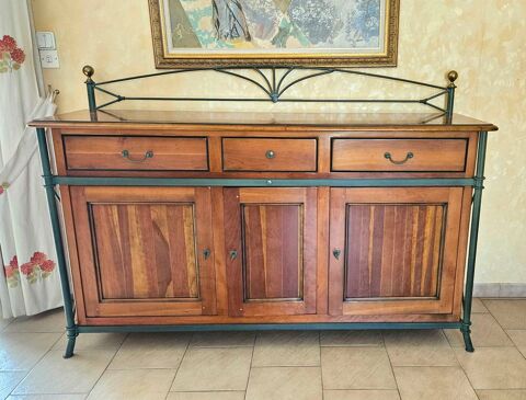 bmBuffet enfilade Merisier Fer Forgé  Etat Neuf 390 Bergerac (24)