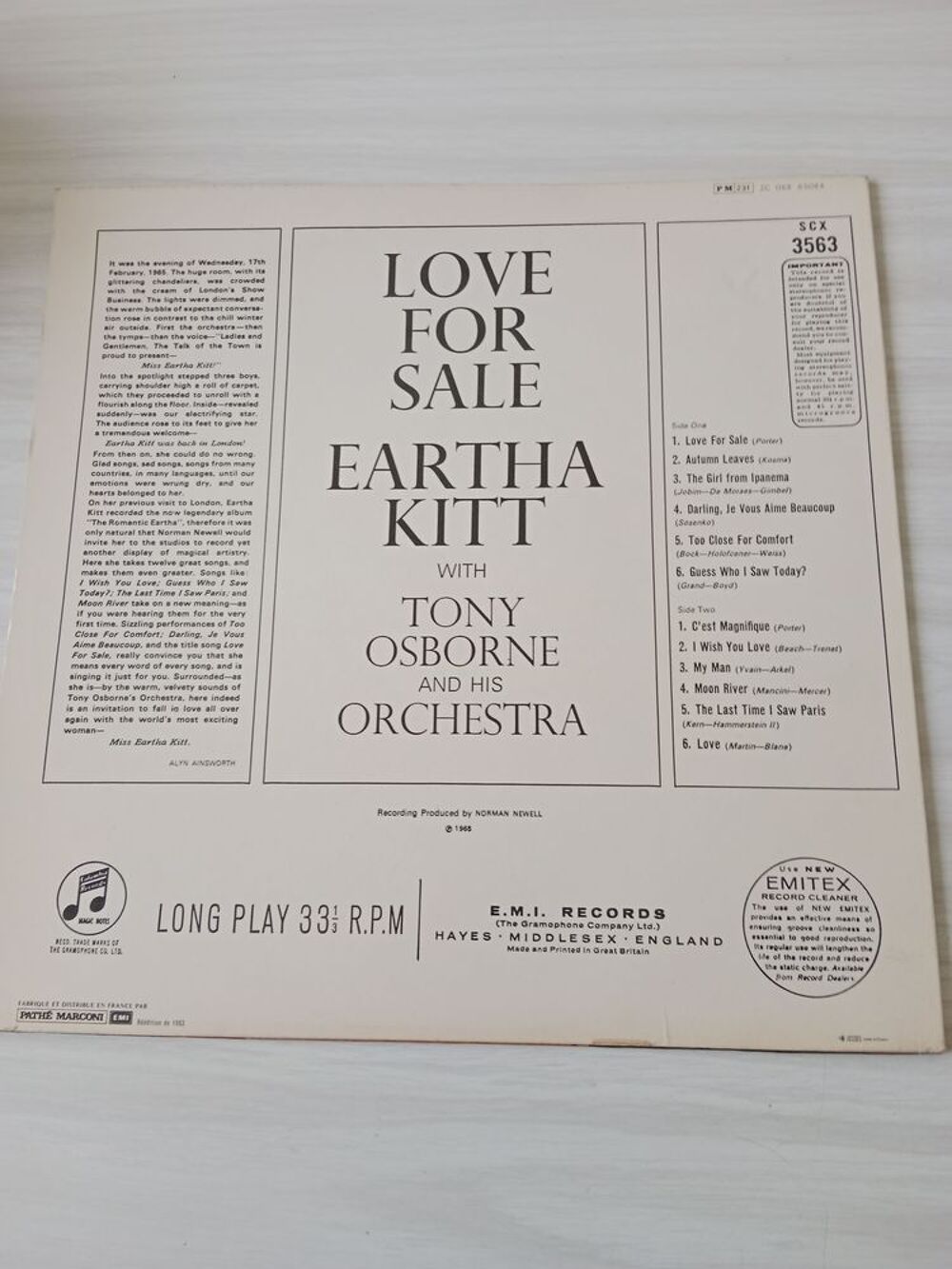 33 Tours EARTHA KITT Love for sale CD et vinyles